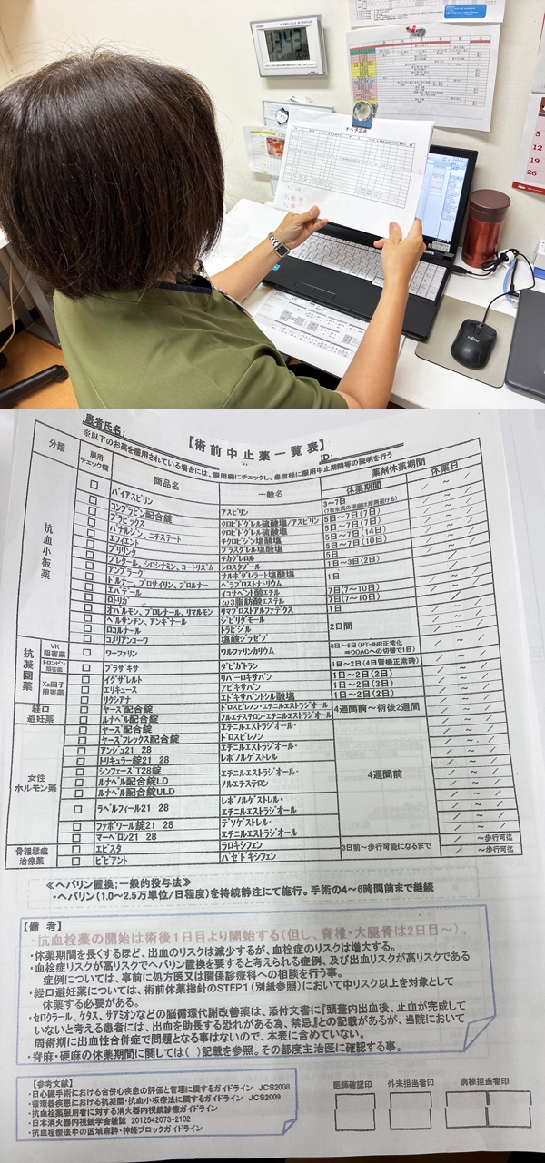 来週のOP(手術)前休薬確認